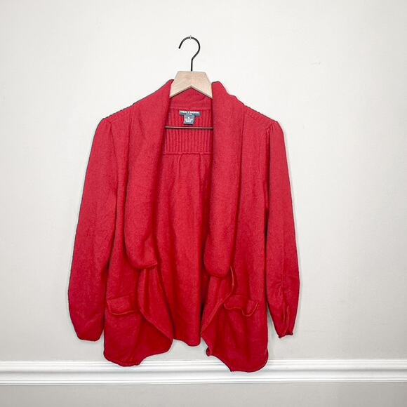 Chelsea & Theodore Red Cashmere Cardigan - Picture 1 of 5